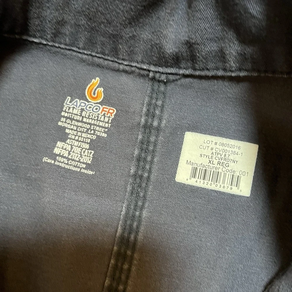 Lapco FR Coveralls Mens XL Blue Flame Resistant Mechanic Workwear Oil Rig Read *